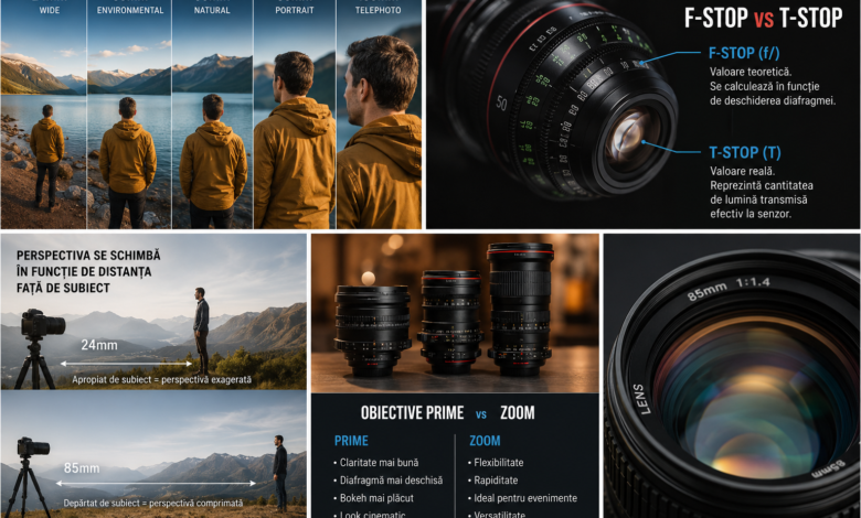Distanța Focală în Videografie și Cinematografie: Ghid Complet 24mm–85mm + F-Stop vs T-Stop